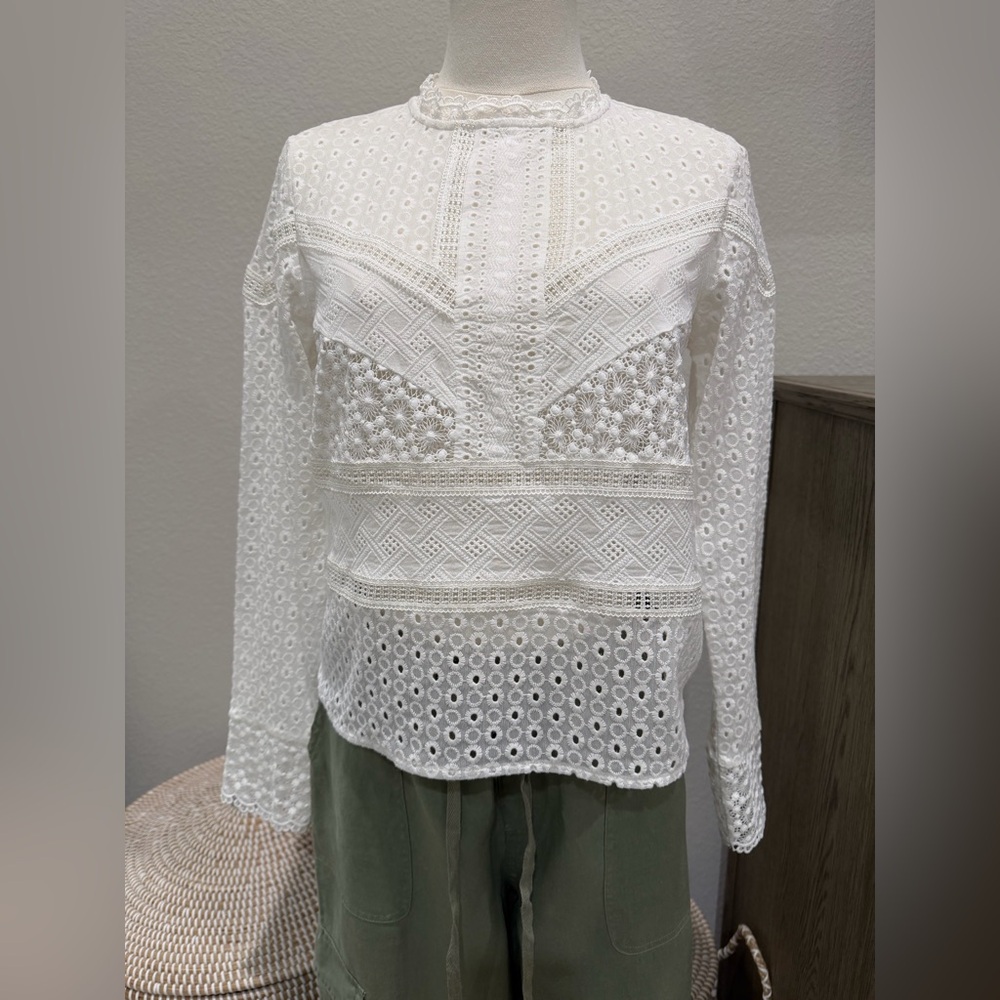Anthropologie Burnham White Lace Top from James Coviello Size XS